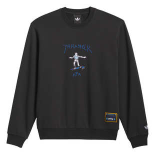 Thrasher X AFA联名滑板风休闲圆领卫衣男女adidas阿迪达斯三叶草