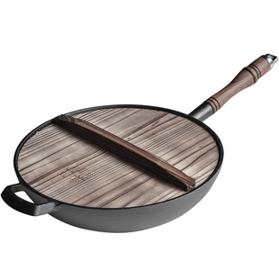 典匠铸铁炒锅老式加厚家用无涂层生铁炒菜锅30cm电磁炉燃气铁锅