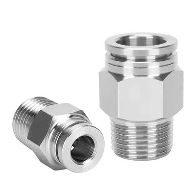 304不锈钢快速接头气动8mm气管快插直通高压高温PC8-01/PL6-02/03