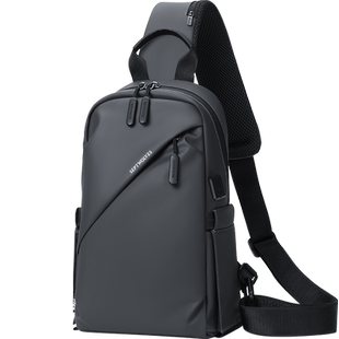 七匹狼男士单肩斜挎包防水牛津布潮牌胸包运动男生随身斜肩背包男