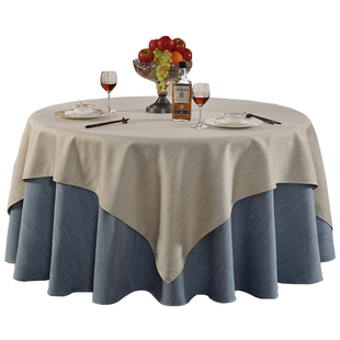 酒店棉麻圆桌布方台布餐桌布艺茶几布盖布纯色素雅复古加厚不透光
