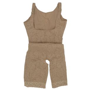 婷美内衣美背直背收腹提臀束型紧身无痕网纱收大腿开裆塑身连体衣