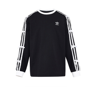 【自营】阿迪达斯童装春季新款女童侧条纹蝴蝶长袖卫衣T恤KW1292