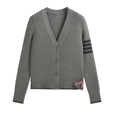 细麻花tb针织开衫外套女