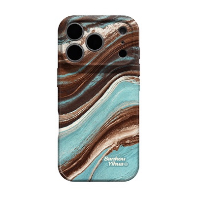 水与岸 适用iPhone17pmx保护壳苹果18pro手机壳全包16promax独特高级感小众15plus轻奢抽象14不会撞壳艺术13