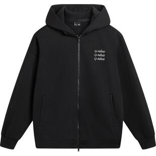 李宁加绒外套女士冬季新款针织卫衣休闲运动夹克保暖加厚运动服男