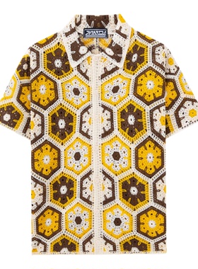 2025夏欧美时尚拼色镂空短袖针织上衣大码休闲polo衫Men's shirts