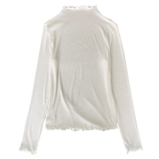 木耳边针织打底衫女秋冬新款半高领薄款紧身上衣毛衣叠穿内搭小衫