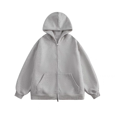 美式休闲重磅连帽卫衣开衫外套男