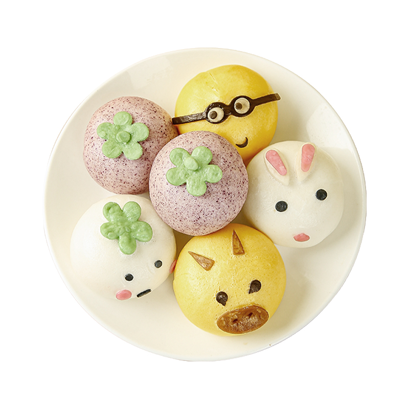 儿童卡通果蔬包宝宝营养早餐加热即食半成品豆沙奶黄紫薯馒头面点