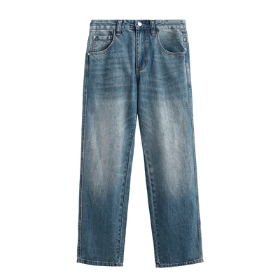 秋冬裤子直筒牛仔裤男休闲长裤