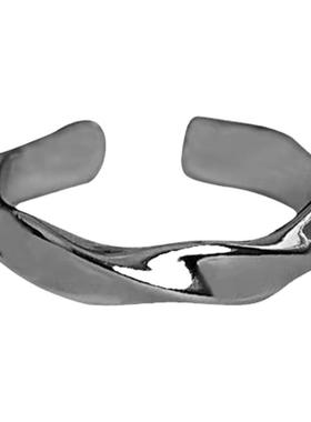 925银简约个性波浪男女复古戒指