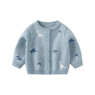 男童外套春装新款针织毛衣开衫男宝宝春秋款洋气上衣婴儿外穿衣服