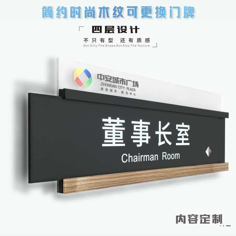 亚克力办公室门牌可更换式公司科室部门牌标识牌立体设计定制定做