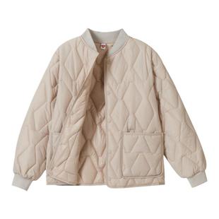 秋冬轻薄款立领棉服外套女短款长袖大码保暖羽绒棉内胆小棉袄棉衣