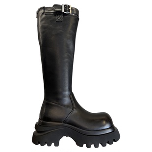 甜酷我说了算~东大门韩版增高厚底显瘦马丁长筒靴女高筒靴骑士靴