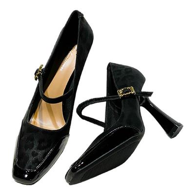 法式气质细跟玛丽珍高跟鞋女2025年春新款复古一字带浅口方头单鞋