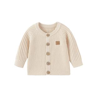 babylove宝宝针织开衫春秋季外套新年毛衣婴幼儿外出保暖百搭上衣