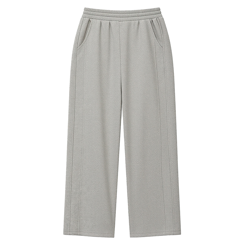 DM100大码百分百女装微胖mm冬季纯色百搭磨毛休闲裤加绒束脚卫裤