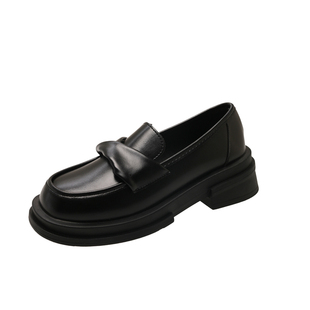 三福爆款英伦风小皮鞋女2025新款厚底日系jk鞋子法式乐福鞋配裙子