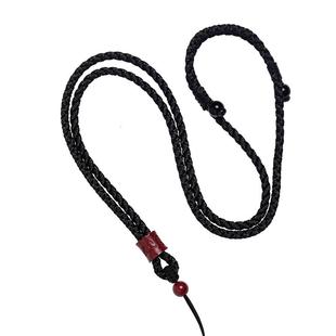 官方旗舰店朱砂六字箴言玉石吊坠挂绳本命年项链挂件百搭属马编绳