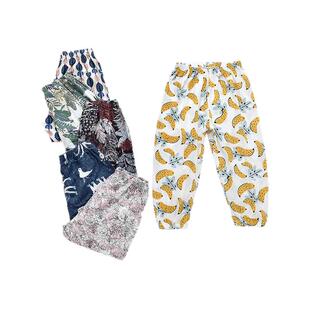 威奇wikycat夏款亲子儿童防蚊裤家居裤长裤九分裤莫代尔薄款