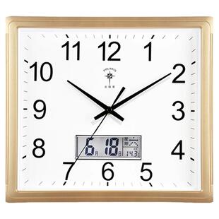 北极星静音客厅挂钟家用钟表创意现代简约时钟时尚大气方形石英钟