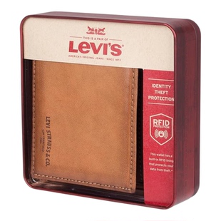李维斯Levi's男士钱包RFID屏蔽超薄双折钱包多个卡槽卡包短款钱包