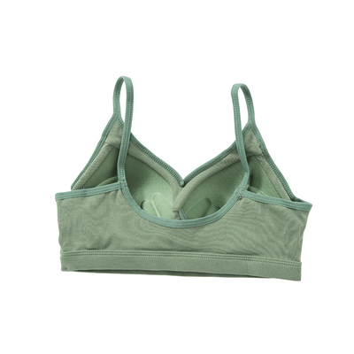 无钢圈固定杯一体式美背吊带内衣