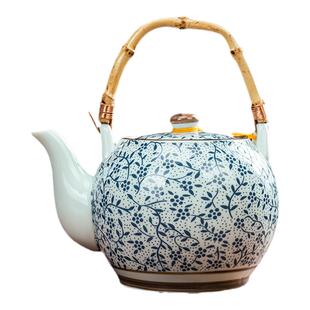 传统中国风老式大号家用提梁壶泡茶壶单壶复古陶瓷茶具茶楼凉水壶