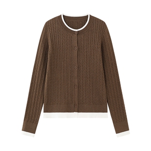 全棉时代女士棉线衣外套老钱风上衣风柔棉通勤毛衣开衫秋装针织衫