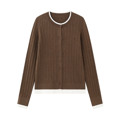 全棉时代女士棉线衣开衫外套