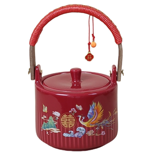 红鸾比翼双飞结婚用的陪嫁子孙桶娘家女方子生桶一对红色喜桶彩装