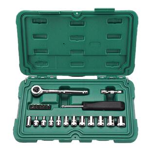 世达21件小飞套筒套装汽车机械维修工具箱6.3mm棘轮快速扳手09521