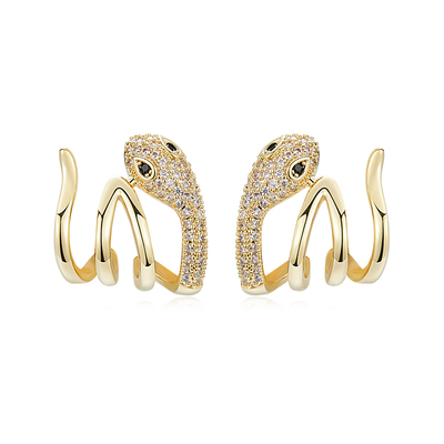 AIR-HORIZON精致锆石蛇形耳钉