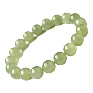 天然冰种和田玉晴水散珠手链玉珠子手串玉石配珠白玉单珠diy串珠