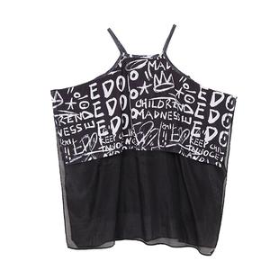 edo1一度童装25夏款女童时尚潮酷吊带裙儿童个性网纱裙连身裙走秀