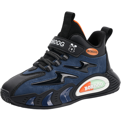 巴布豆童鞋童鞋皮面防水跑步鞋