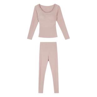 JoyceBra 桑蚕丝保暖内衣女秋冬修身显瘦打底带胸垫秋衣秋裤套装