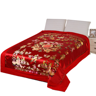 杭州丝绸织锦缎被面子老式绸缎面软缎龙凤百子高档结婚庆喜被软缎