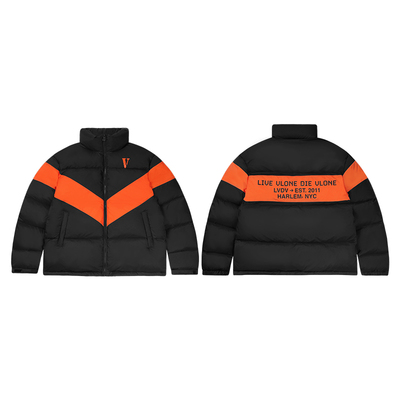 VLONEV形撞色 背后标语slogan 运动立体剪裁 无帽面包羽绒服