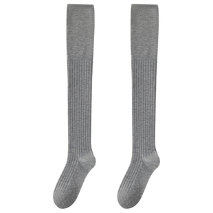 搭配靴子的袜子灰色过膝堆堆袜女秋冬靴袜加长筒靴压力瘦腿高筒袜