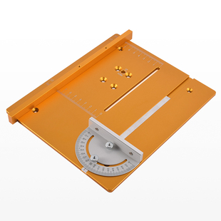 精悟微型小台锯配件木工桌面工作铝台面板迷你家用台锯靠山角度尺