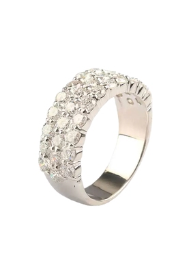 中古95新日本进口群镶钻石铂金900戒指53号