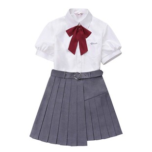 樱花家族JK制服【檀紫木】白色学院风日系衬衫短裙套装原创短袖女