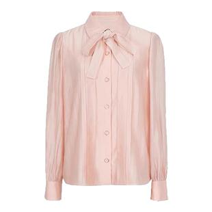 春晚陈瑶同款粉色衬衫女早春洋气百搭高级感通勤polo领内搭上衣bf