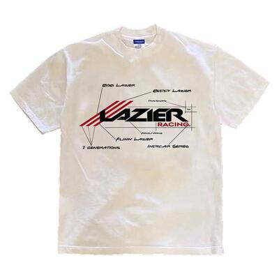 原创运动赛车字母印花短袖T恤户外潮牌纯棉重磅300克方程式半袖男