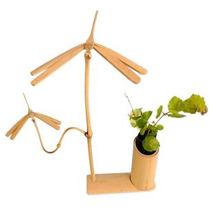 diy自制平衡竹蜻蜓力学重心科学实验竹制创意摆件手工科技小制作