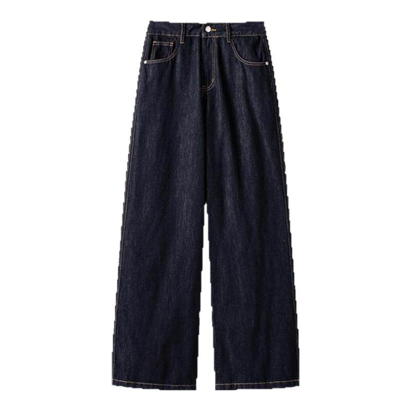威廉福克斯亲肤莱赛尔纤维混纺复古通勤宽松直筒休闲牛仔裤子男女