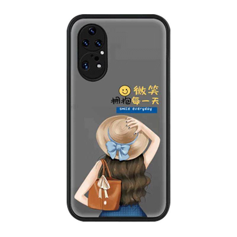 华为p50pro手机壳半透明网红女款